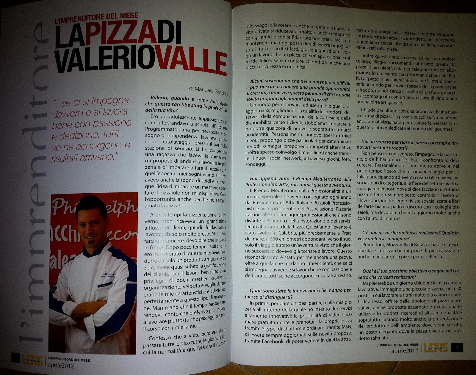 La Pizza di Valerio Valle: imprenditore del mese